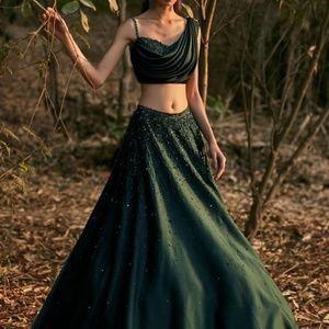 Pooja Peshoria emerald green lehenga